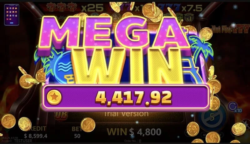 Hot Fire 777 - Grande vitória na Prize Line
